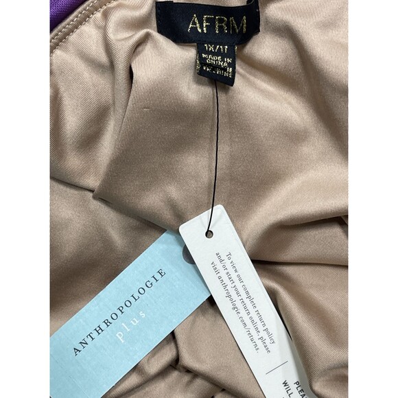 Anthropologie AFRM Midi Dress Pink Off The Shoulder Mesh Preppy Sexy Size 1X NWT - Picture 12 of 12